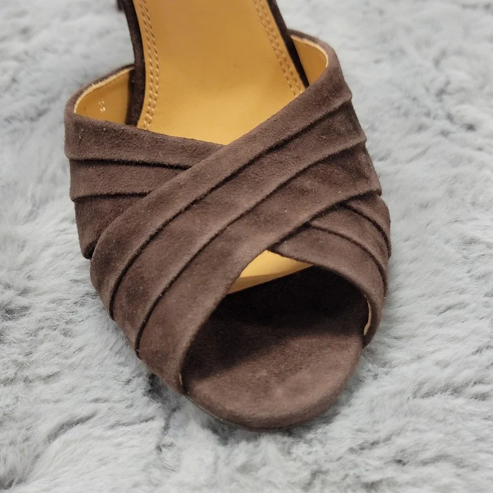Ralph Lauren Purple Label Heels Womens EU 40 Brown Bacall‎ 2 Kid Suede Stiletto